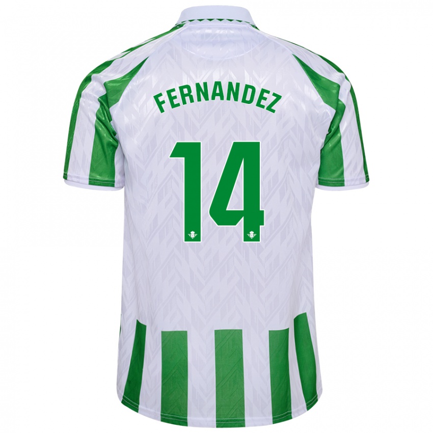 Kinder Quique Fernández #14 Grün Weiße Streifen Heimtrikot Trikot 2024/25 T-Shirt Österreich