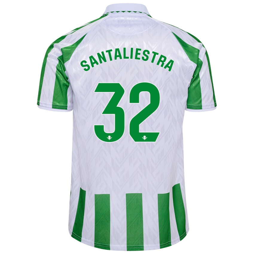 Kinder Carla Santaliestra #32 Grün Weiße Streifen Heimtrikot Trikot 2024/25 T-Shirt Österreich