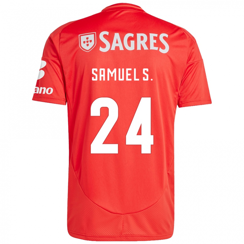 Kinder Samuel Soares #24 Rot Weiß Heimtrikot Trikot 2024/25 T-Shirt Österreich