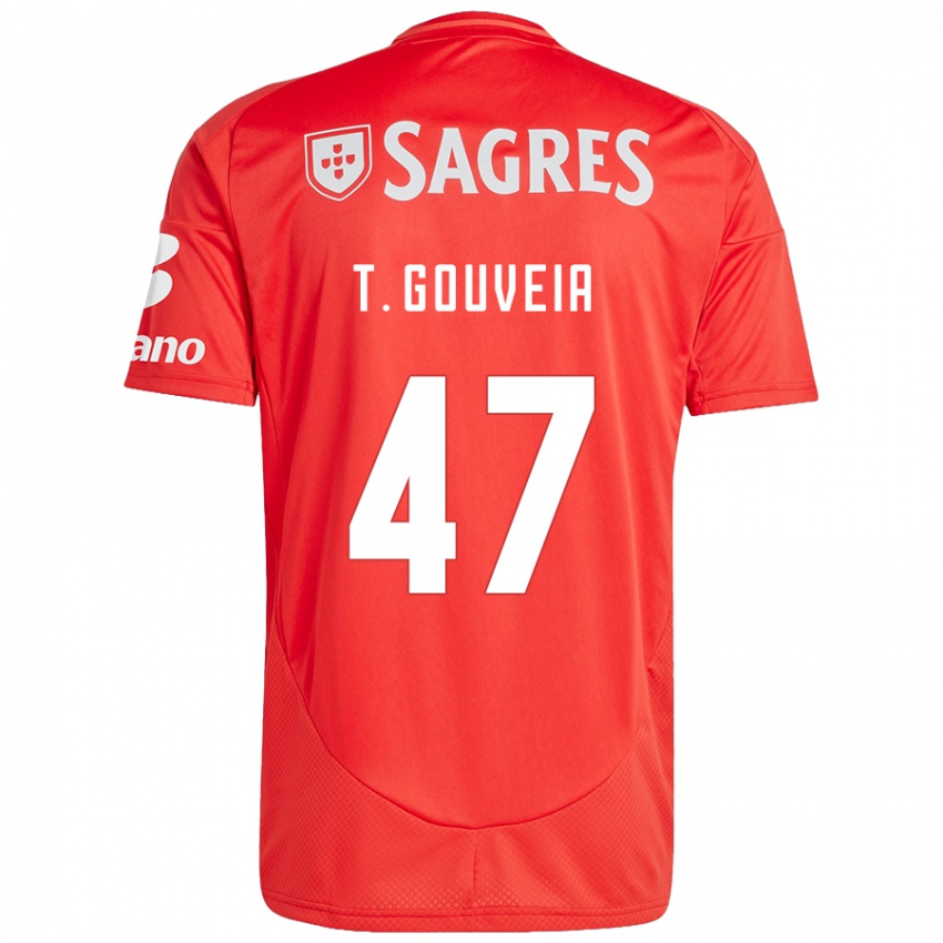 Kinder Tiago Gouveia #47 Rot Weiß Heimtrikot Trikot 2024/25 T-Shirt Österreich