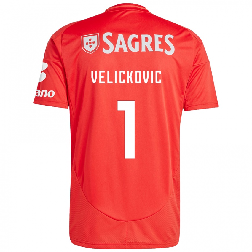 Kinder Luka Velickovic #1 Rot Weiß Heimtrikot Trikot 2024/25 T-Shirt Österreich