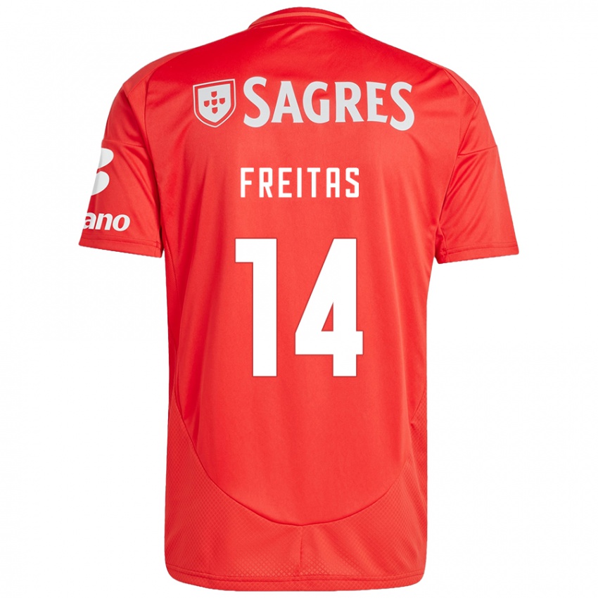 Kinder Tiago Freitas #14 Rot Weiß Heimtrikot Trikot 2024/25 T-Shirt Österreich