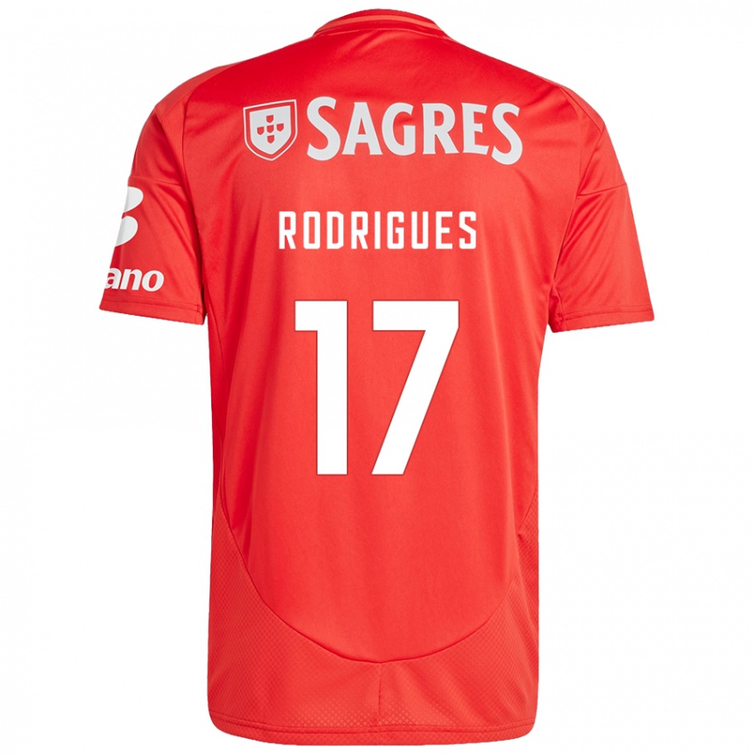 Kinder Tiago Rodrigues #17 Rot Weiß Heimtrikot Trikot 2024/25 T-Shirt Österreich