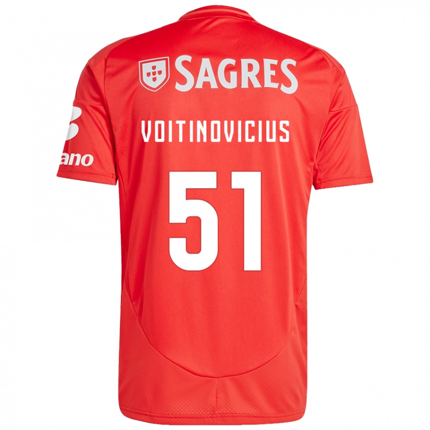 Kinder Arnas Voitinovicius #51 Rot Weiß Heimtrikot Trikot 2024/25 T-Shirt Österreich