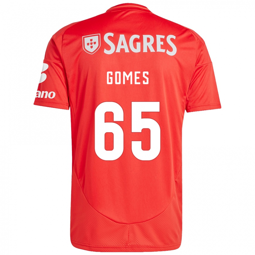 Kinder André Gomes #65 Rot Weiß Heimtrikot Trikot 2024/25 T-Shirt Österreich