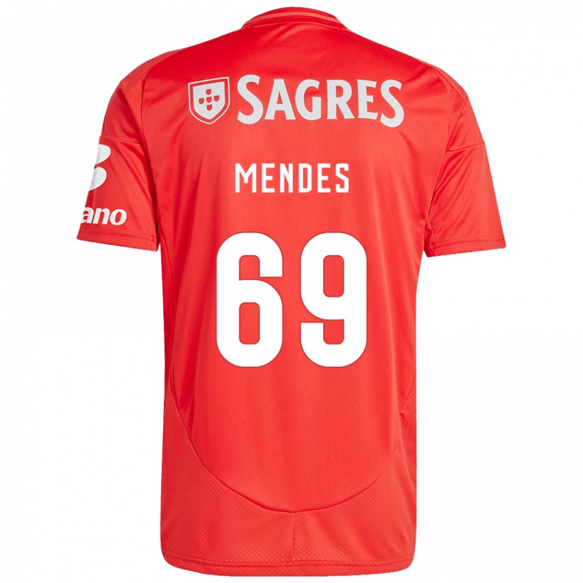 Kinder Vladimir Mendes #69 Rot Weiß Heimtrikot Trikot 2024/25 T-Shirt Österreich