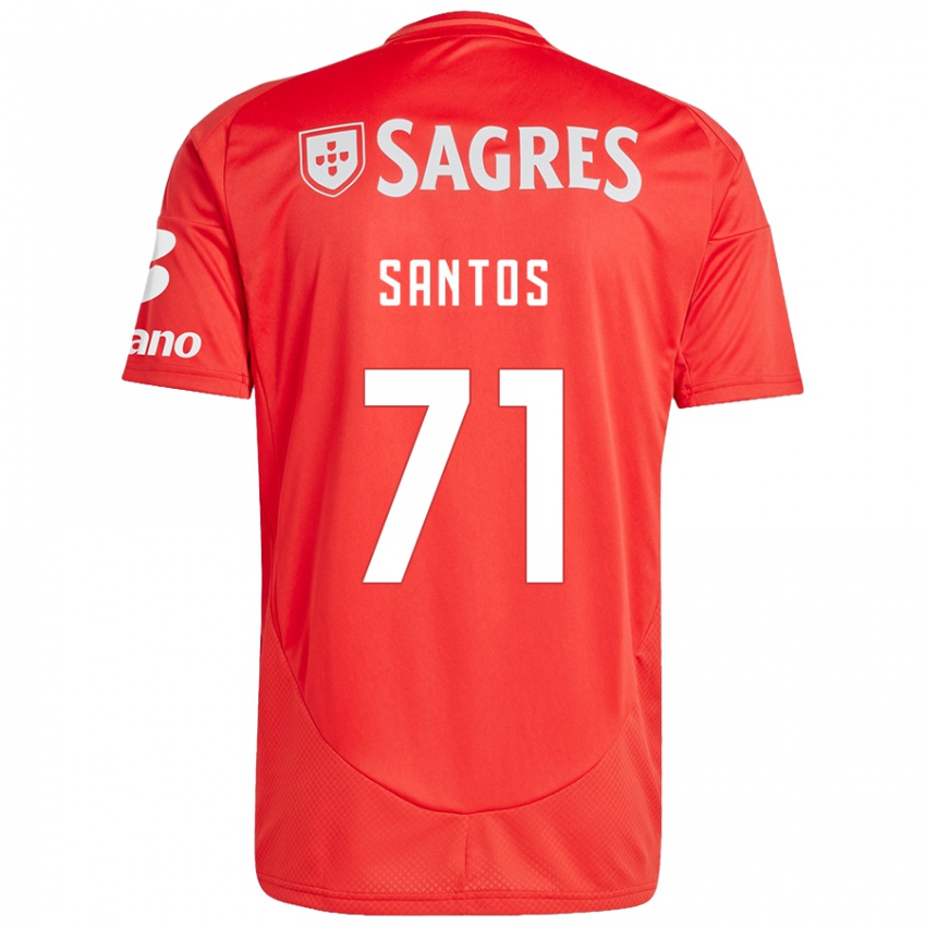 Kinder Leandro Santos #71 Rot Weiß Heimtrikot Trikot 2024/25 T-Shirt Österreich