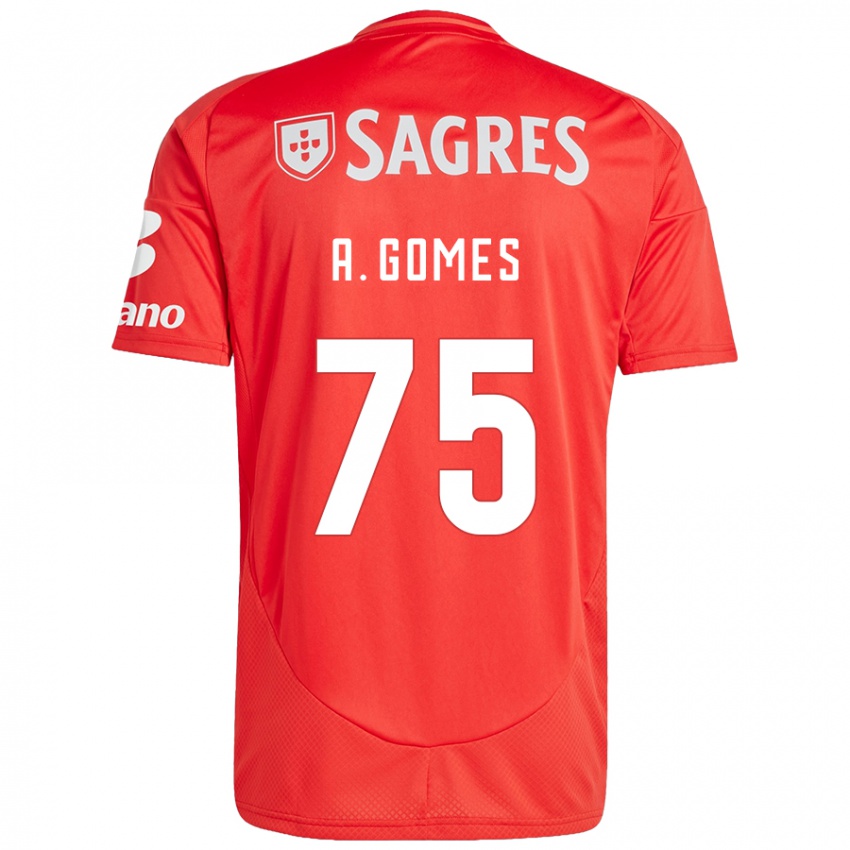 Kinder André Gomes #75 Rot Weiß Heimtrikot Trikot 2024/25 T-Shirt Österreich