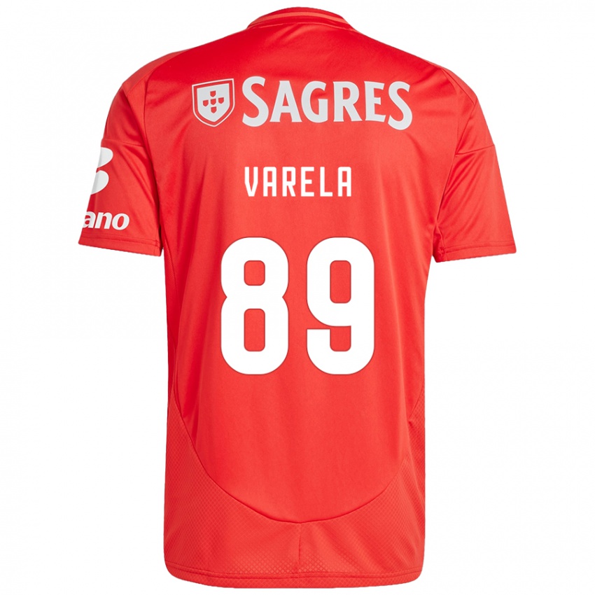 Kinder Gustavo Varela #89 Rot Weiß Heimtrikot Trikot 2024/25 T-Shirt Österreich