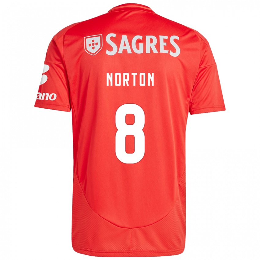 Kinder Andreia Norton #8 Rot Weiß Heimtrikot Trikot 2024/25 T-Shirt Österreich