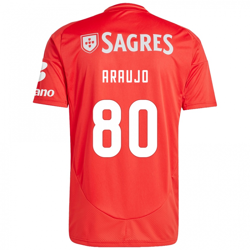 Kinder Lais Araujo #80 Rot Weiß Heimtrikot Trikot 2024/25 T-Shirt Österreich