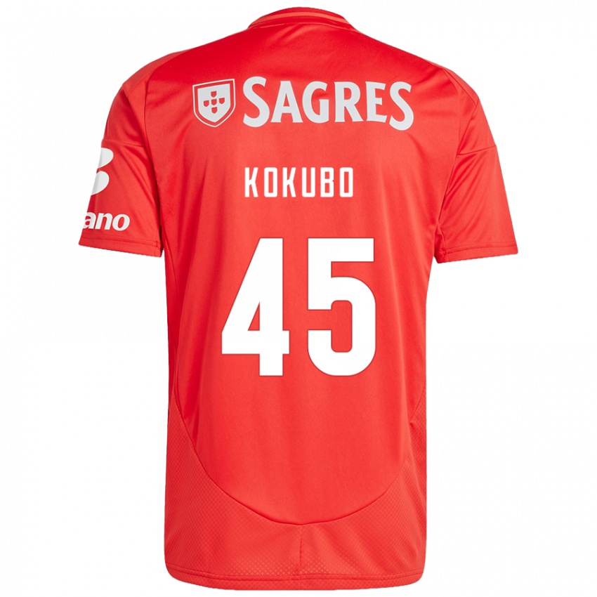 Kinder Leo Kokubo #45 Rot Weiß Heimtrikot Trikot 2024/25 T-Shirt Österreich