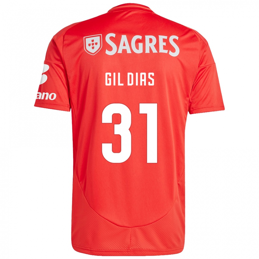 Kinder Gil Dias #31 Rot Weiß Heimtrikot Trikot 2024/25 T-Shirt Österreich