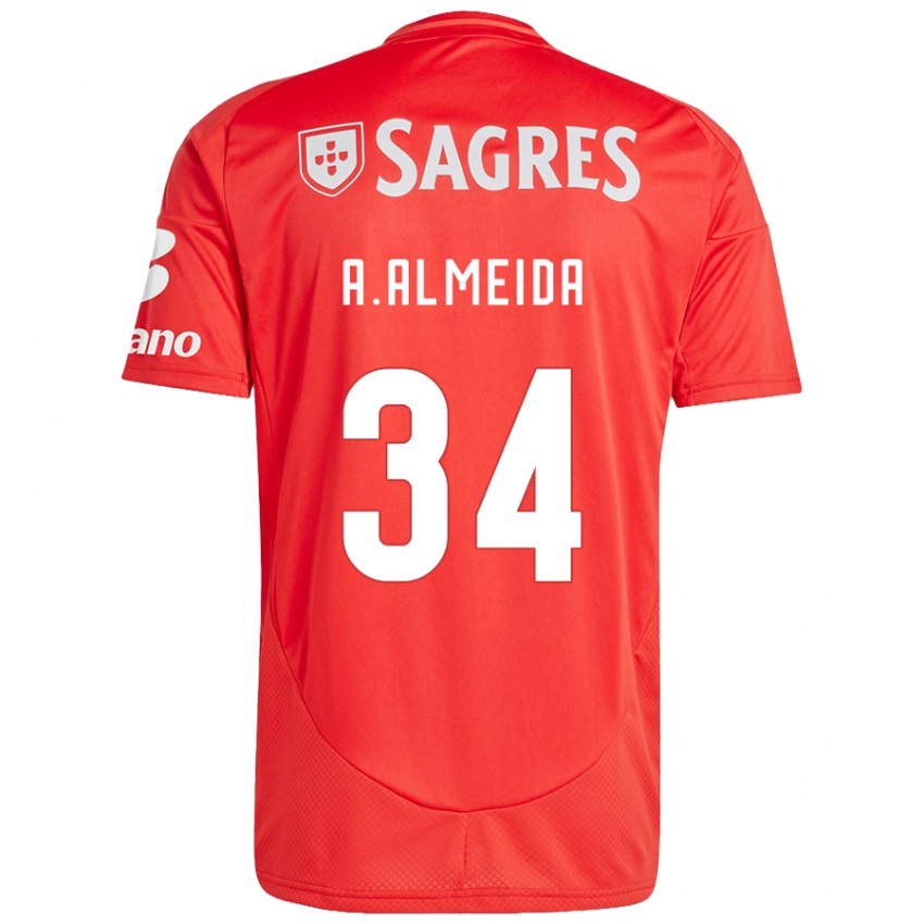 Kinder Andre Almeida #34 Rot Weiß Heimtrikot Trikot 2024/25 T-Shirt Österreich