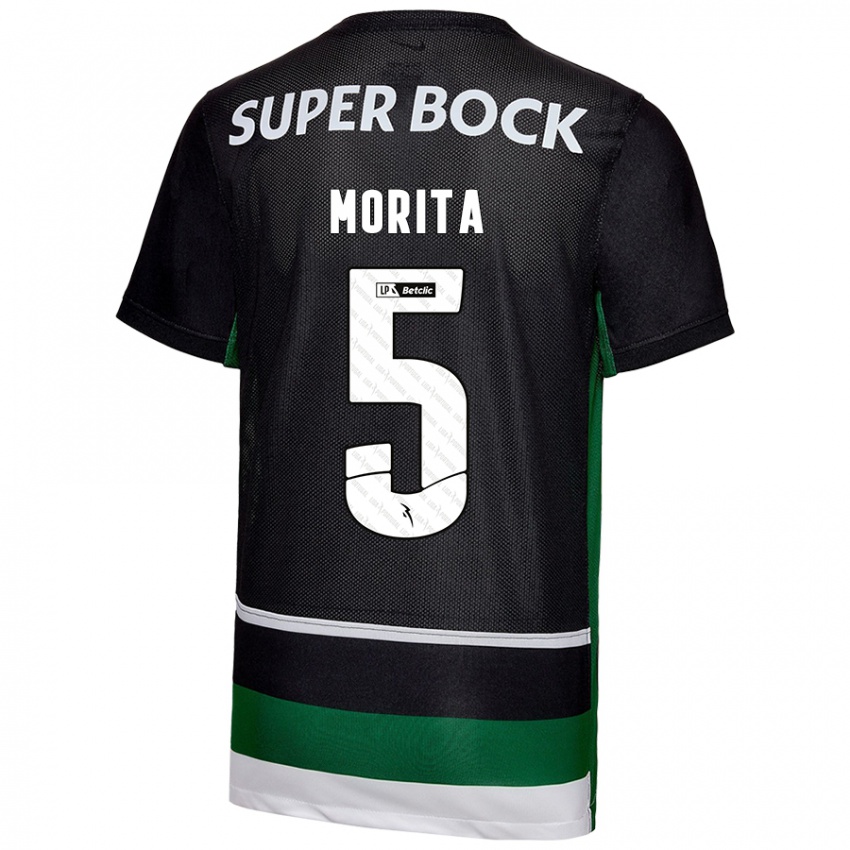 Kinder Hidemasa Morita #5 Schwarz Weiß Grün Heimtrikot Trikot 2024/25 T-Shirt Österreich