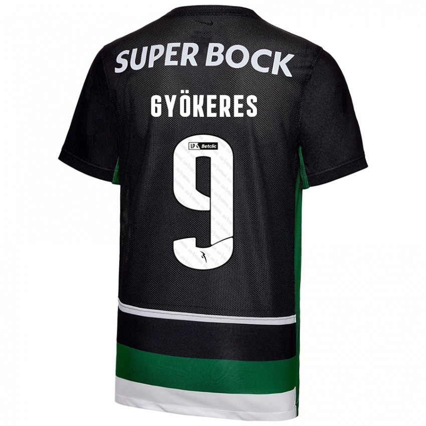 Kinder Viktor Gyökeres #9 Schwarz Weiß Grün Heimtrikot Trikot 2024/25 T-Shirt Österreich