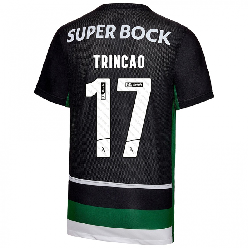 Kinder Trincão #17 Schwarz Weiß Grün Heimtrikot Trikot 2024/25 T-Shirt Österreich