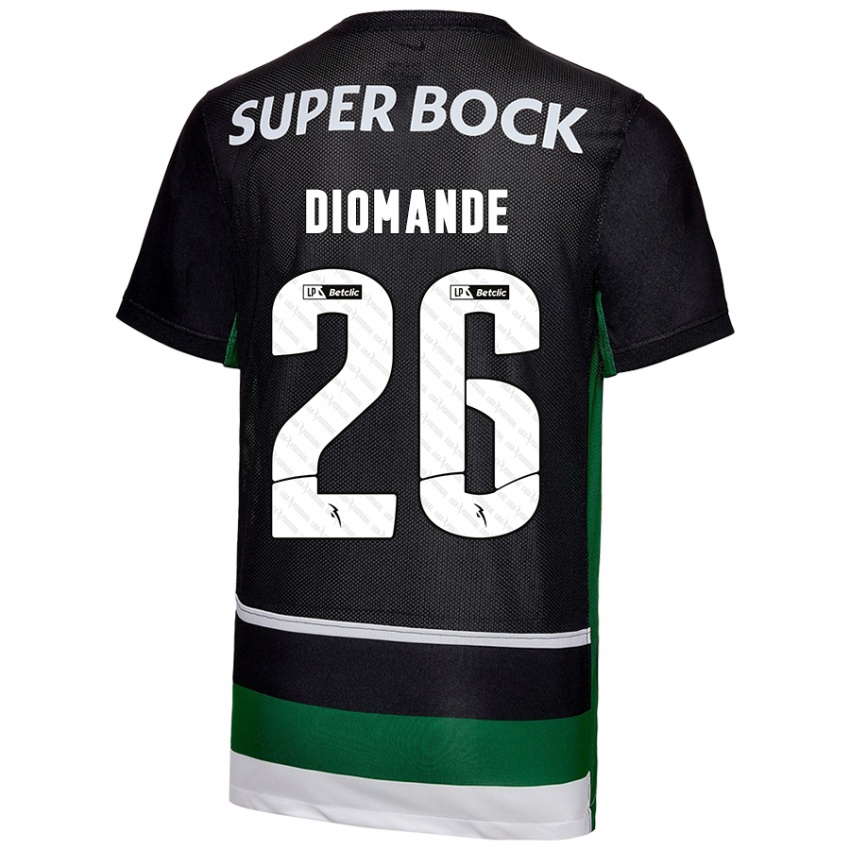 Kinder Ousmane Diomande #26 Schwarz Weiß Grün Heimtrikot Trikot 2024/25 T-Shirt Österreich