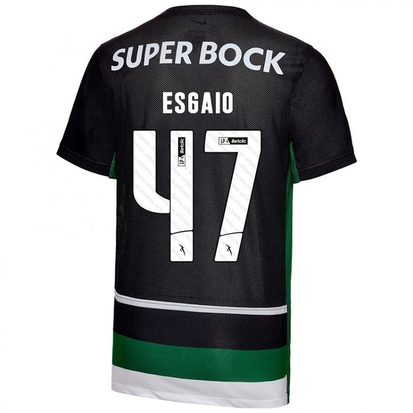 Kinder Ricardo Esgaio #47 Schwarz Weiß Grün Heimtrikot Trikot 2024/25 T-Shirt Österreich