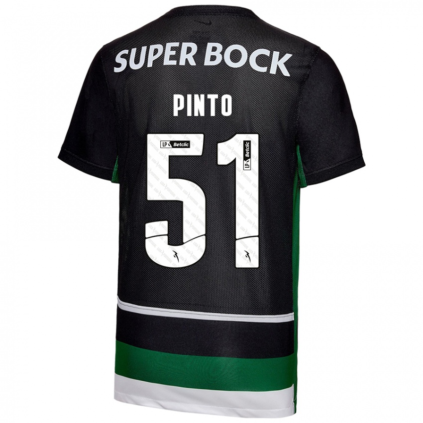 Kinder Diogo Pinto #51 Schwarz Weiß Grün Heimtrikot Trikot 2024/25 T-Shirt Österreich