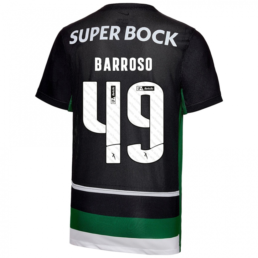 Kinder Leonardo Barroso #49 Schwarz Weiß Grün Heimtrikot Trikot 2024/25 T-Shirt Österreich