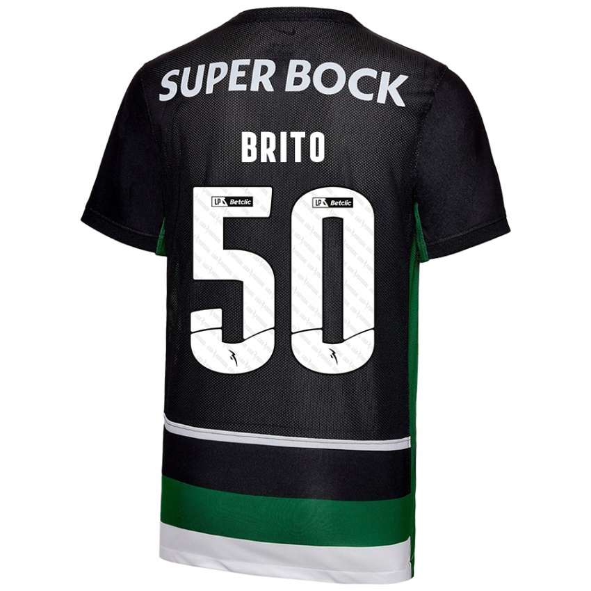 Kinder Alexandre Brito #50 Schwarz Weiß Grün Heimtrikot Trikot 2024/25 T-Shirt Österreich