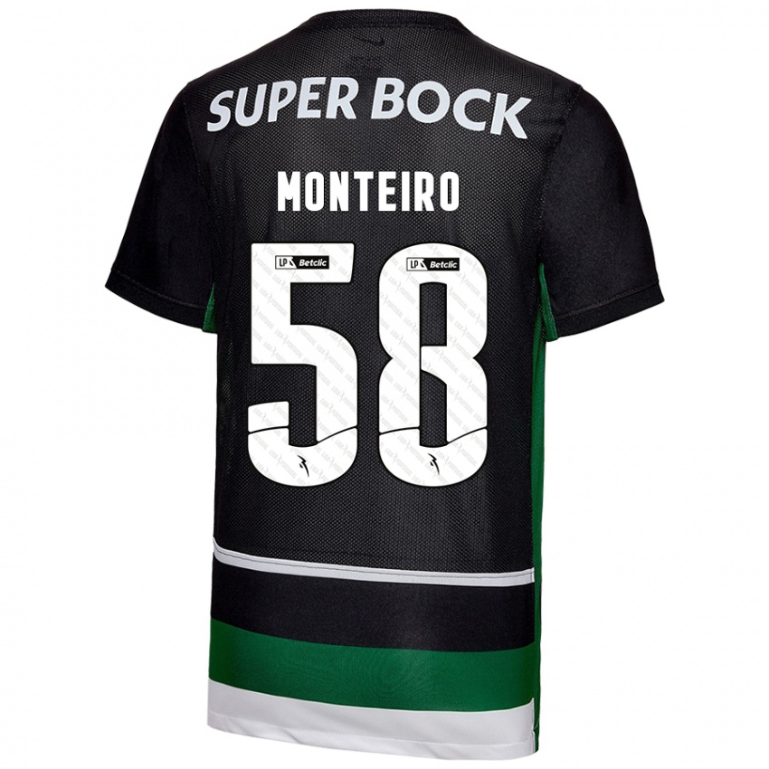 Kinder David Monteiro #58 Schwarz Weiß Grün Heimtrikot Trikot 2024/25 T-Shirt Österreich