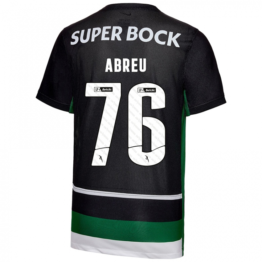 Kinder Diogo Abreu #76 Schwarz Weiß Grün Heimtrikot Trikot 2024/25 T-Shirt Österreich