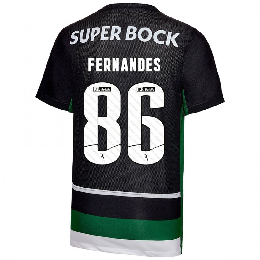 Kinder Emanuel Fernandes #86 Schwarz Weiß Grün Heimtrikot Trikot 2024/25 T-Shirt Österreich