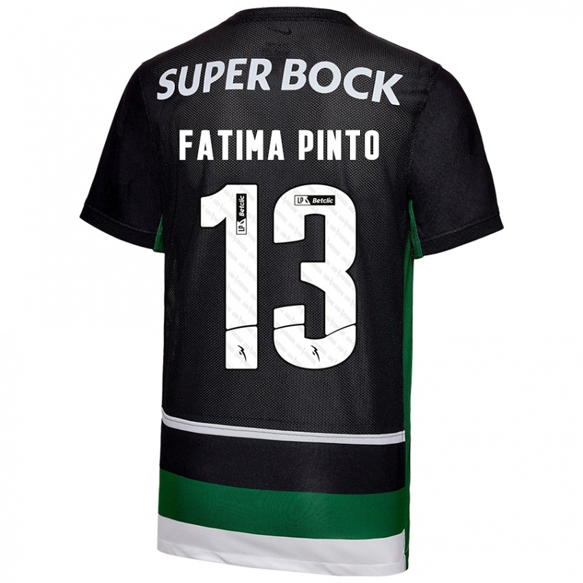 Kinder Fátima Alexandra Figueira Pinto #13 Schwarz Weiß Grün Heimtrikot Trikot 2024/25 T-Shirt Österreich