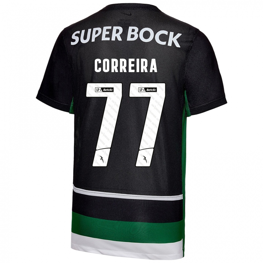 Kinder Alicia Figueiredo Lima Correia #77 Schwarz Weiß Grün Heimtrikot Trikot 2024/25 T-Shirt Österreich