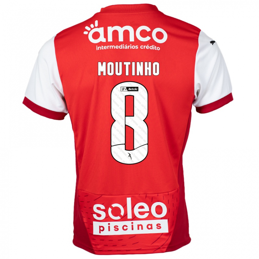 Kinder João Moutinho #8 Rot Weiß Heimtrikot Trikot 2024/25 T-Shirt Österreich