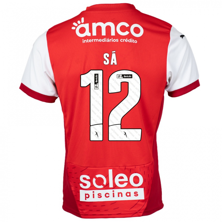 Kinder Tiago Sá #12 Rot Weiß Heimtrikot Trikot 2024/25 T-Shirt Österreich