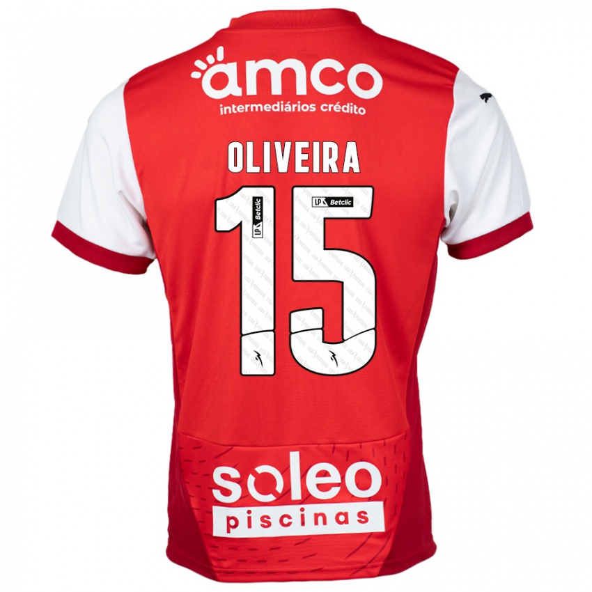 Kinder Paulo Oliveira #15 Rot Weiß Heimtrikot Trikot 2024/25 T-Shirt Österreich