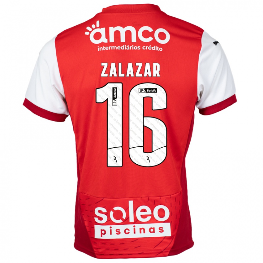 Kinder Rodrigo Zalazar #16 Rot Weiß Heimtrikot Trikot 2024/25 T-Shirt Österreich