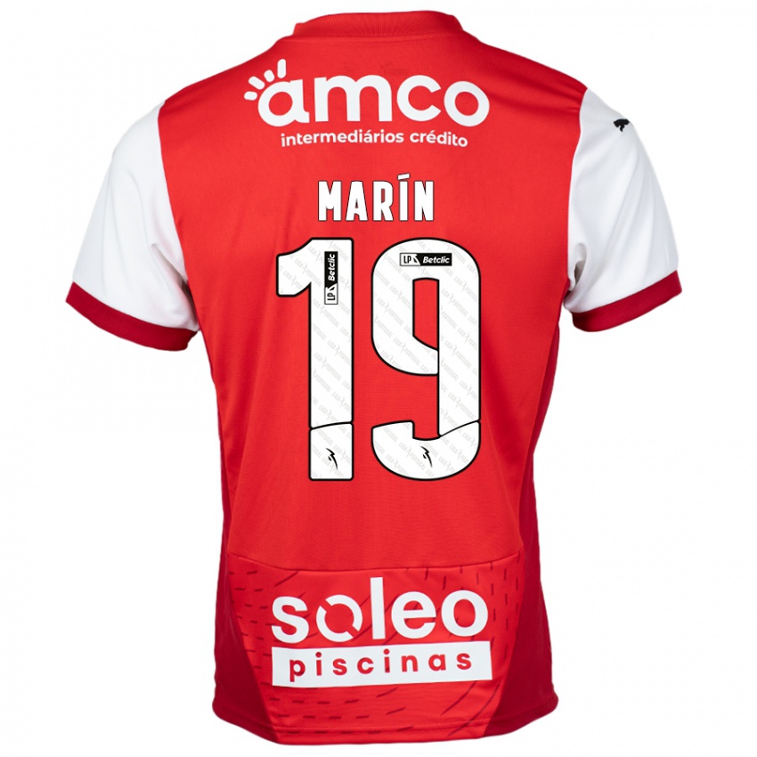 Kinder Adrián Marín #19 Rot Weiß Heimtrikot Trikot 2024/25 T-Shirt Österreich