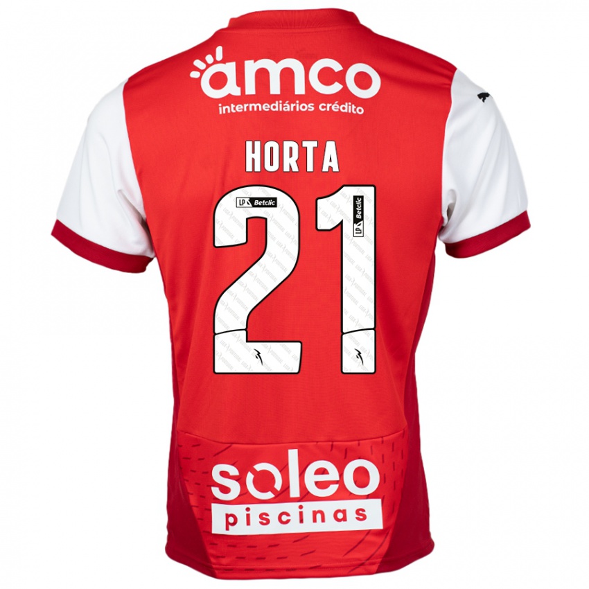 Kinder Ricardo Horta #21 Rot Weiß Heimtrikot Trikot 2024/25 T-Shirt Österreich