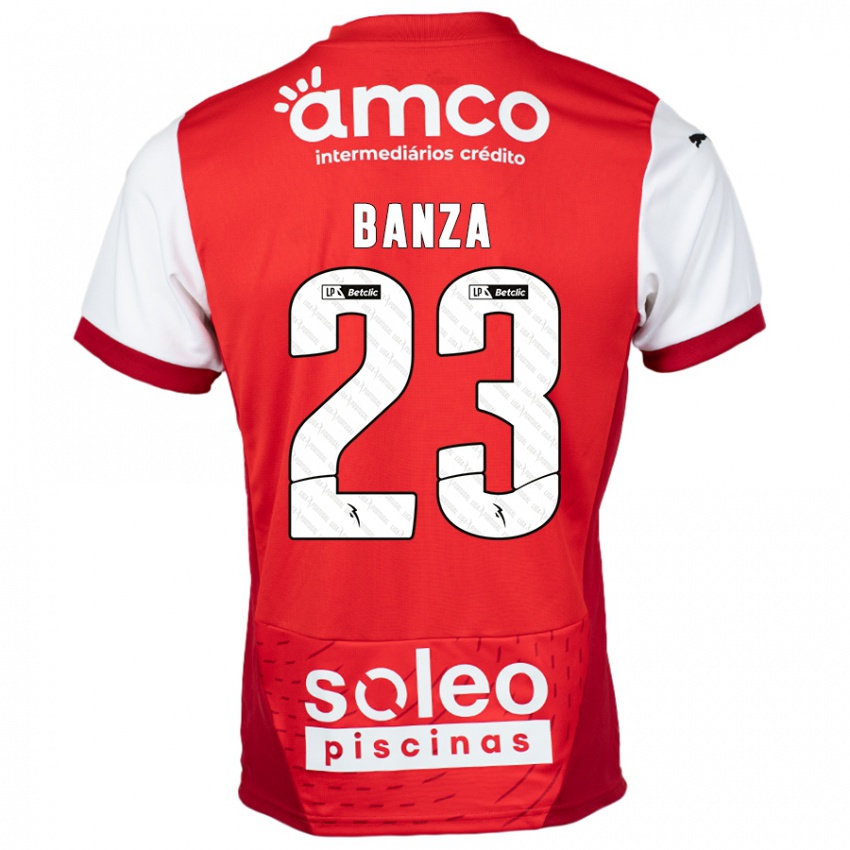 Kinder Simon Banza #23 Rot Weiß Heimtrikot Trikot 2024/25 T-Shirt Österreich