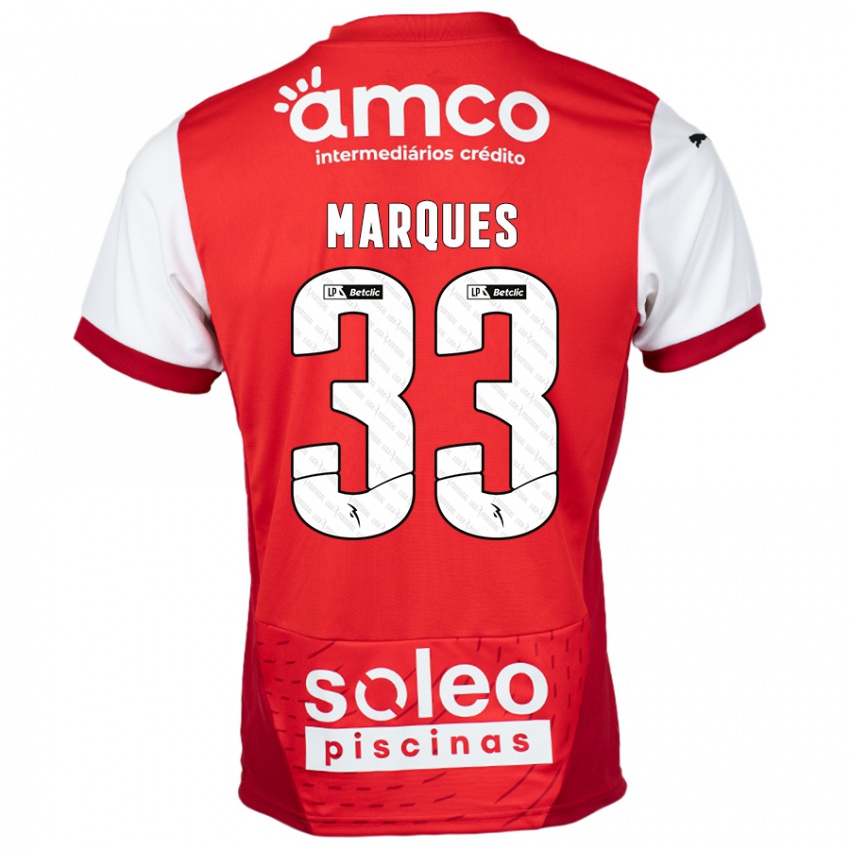 Kinder João Marques #33 Rot Weiß Heimtrikot Trikot 2024/25 T-Shirt Österreich