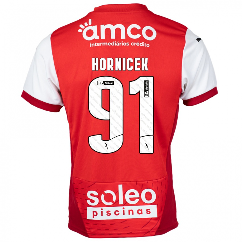 Kinder Lukas Hornicek #91 Rot Weiß Heimtrikot Trikot 2024/25 T-Shirt Österreich