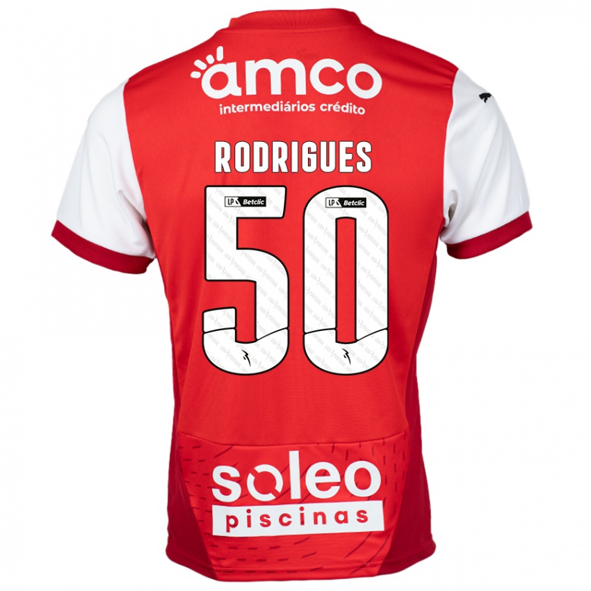 Kinder Diego Rodrigues #50 Rot Weiß Heimtrikot Trikot 2024/25 T-Shirt Österreich