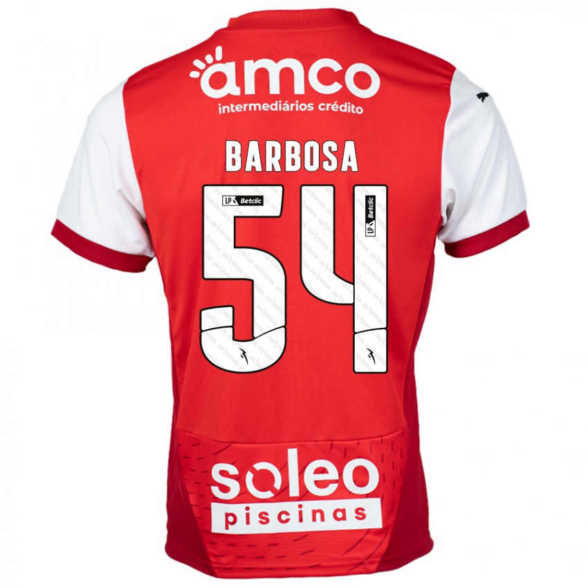 Kinder Guilherme Barbosa #54 Rot Weiß Heimtrikot Trikot 2024/25 T-Shirt Österreich