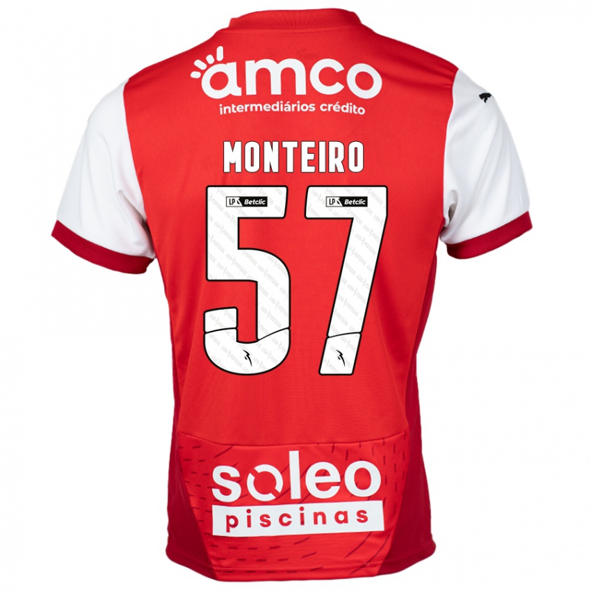 Kinder Jordan Monteiro #57 Rot Weiß Heimtrikot Trikot 2024/25 T-Shirt Österreich