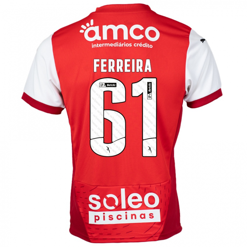 Kinder Tiago Ferreira #61 Rot Weiß Heimtrikot Trikot 2024/25 T-Shirt Österreich