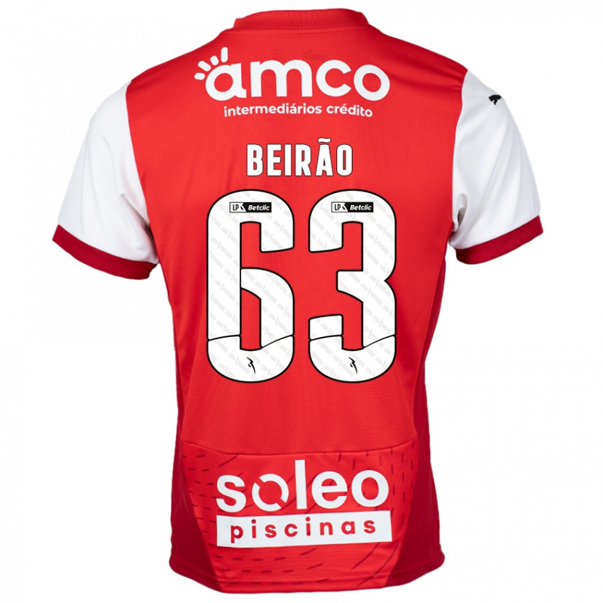 Kinder Rodrigo Beirão #63 Rot Weiß Heimtrikot Trikot 2024/25 T-Shirt Österreich