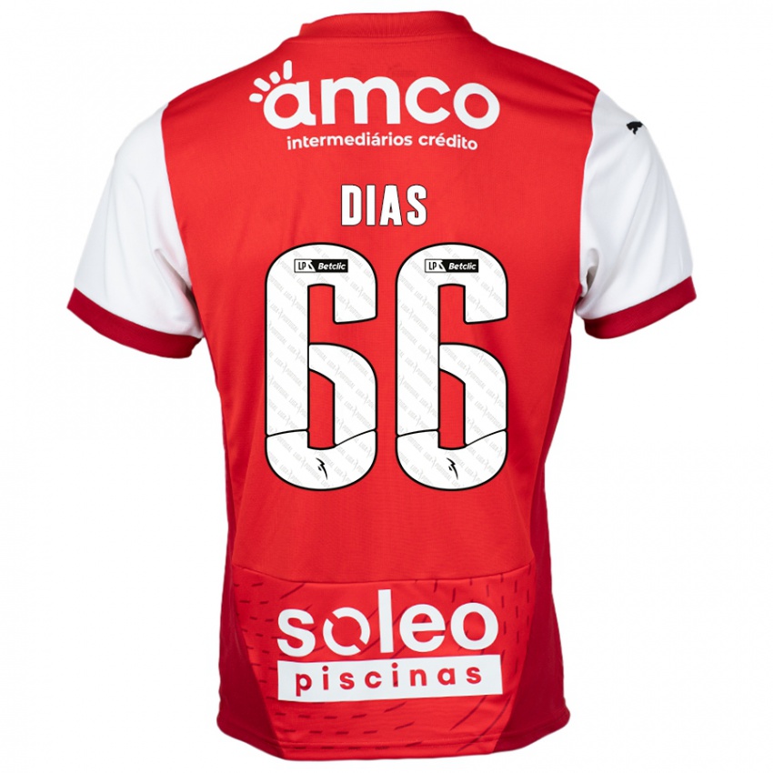 Kinder Gonçalo Dias #66 Rot Weiß Heimtrikot Trikot 2024/25 T-Shirt Österreich