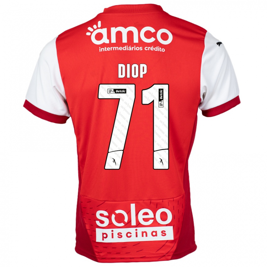 Kinder Mamadou Diop #71 Rot Weiß Heimtrikot Trikot 2024/25 T-Shirt Österreich