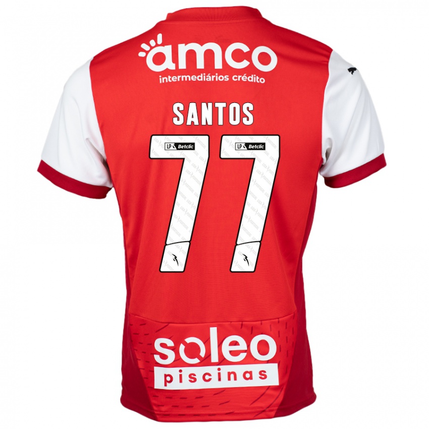 Kinder Edu Santos #77 Rot Weiß Heimtrikot Trikot 2024/25 T-Shirt Österreich