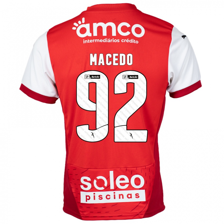 Kinder Rodrigo Macedo #92 Rot Weiß Heimtrikot Trikot 2024/25 T-Shirt Österreich