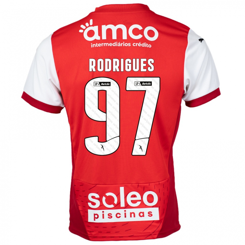 Kinder Dinis Rodrigues #97 Rot Weiß Heimtrikot Trikot 2024/25 T-Shirt Österreich